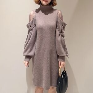 SNIDEL - See-through Shoulder Mini Knit Dress